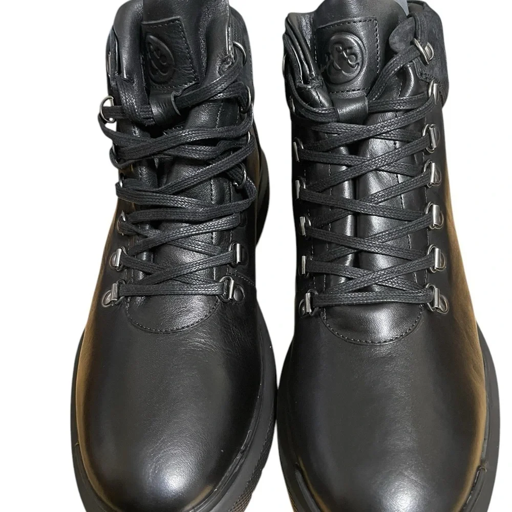 Thomas & Vine Sherman Leather Water Resistant Black Comfort Foam Boots sz 10